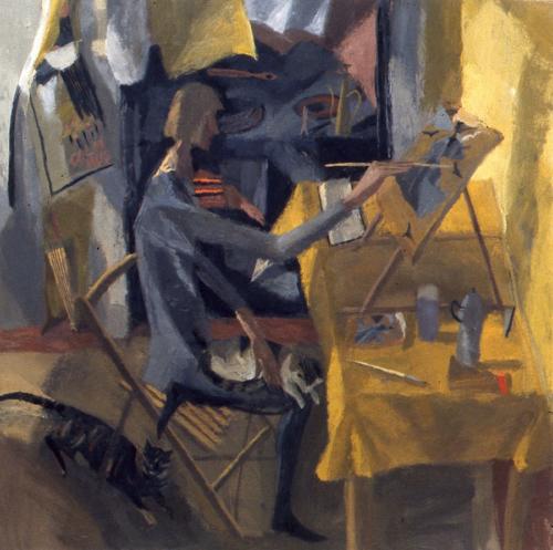 At the Kitchen Table 1983 Oil on Canvas 91x91cm
